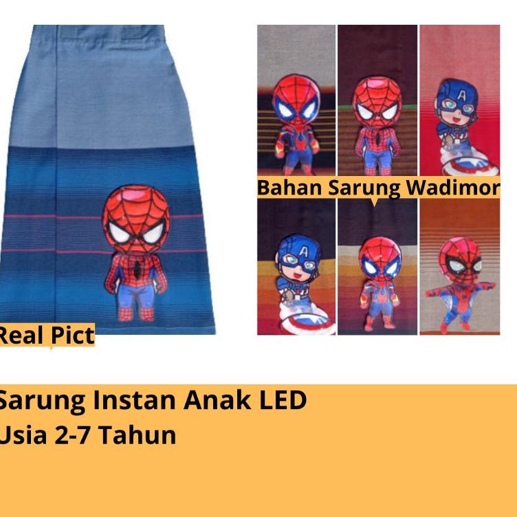 ASB.27Jn22ˢ– Sarung Instan Anak Usia 2-7 Tahun Karakter LED