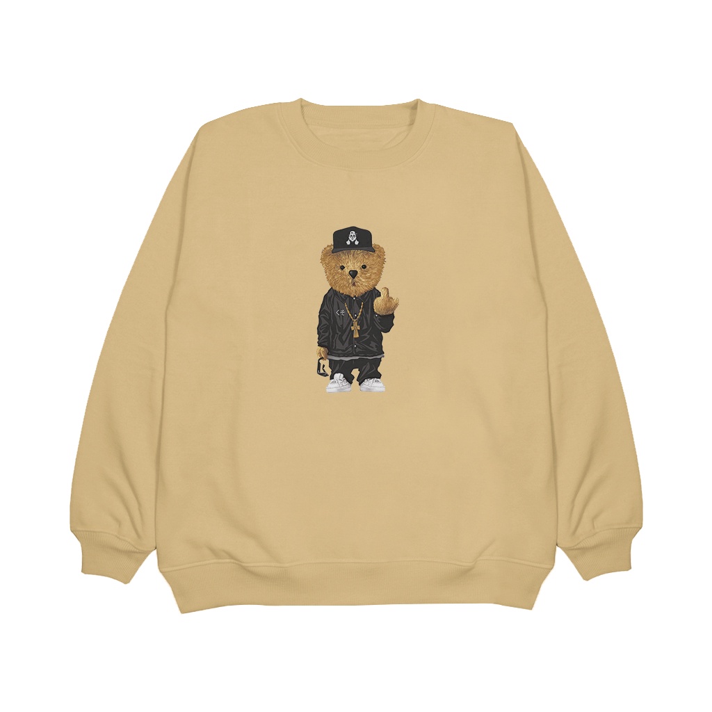 Pojokfashion - Sweater Pria / Wanita Crewneck ( Bearfuck ) Sweatshirt Bahan Fleece Halus &amp; Tebal