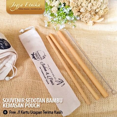 Souvenir Sedotan Bambu Kemasan Blacu