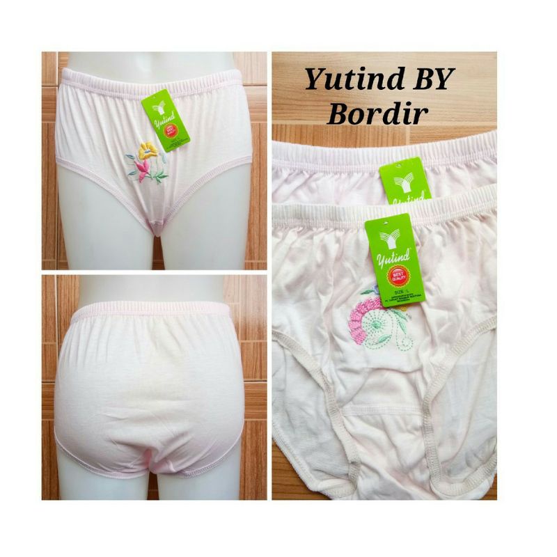 YUTIND | KATUN MISTI - 6 PCS  CD Wanita Yutind ( Sablon / Bordir ) / Celana Dalam Wanita Yutind VARIASI