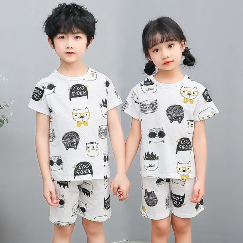 GI 09192 (SIZE 110-140) RISCE BAJU SET ANAK UNISEX IMPORT JAKARTA BATAM RUMAH PERGI SANTAI PJ