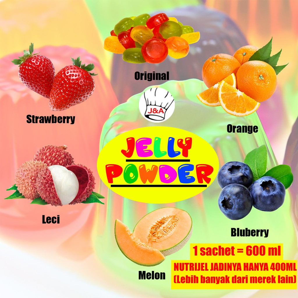 JADI 600ML Bubuk Jelly Agar Net 12GR Aneka Rasa All JADI 600ML Bubuk Jelly Agar Net 12GR Aneka Rasa All