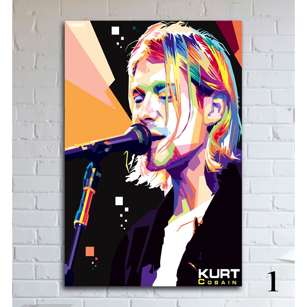 Wall Decor Hiasan Dinding Rumah Cafe Poster Kayu Kurt Cobain Shopee Indonesia