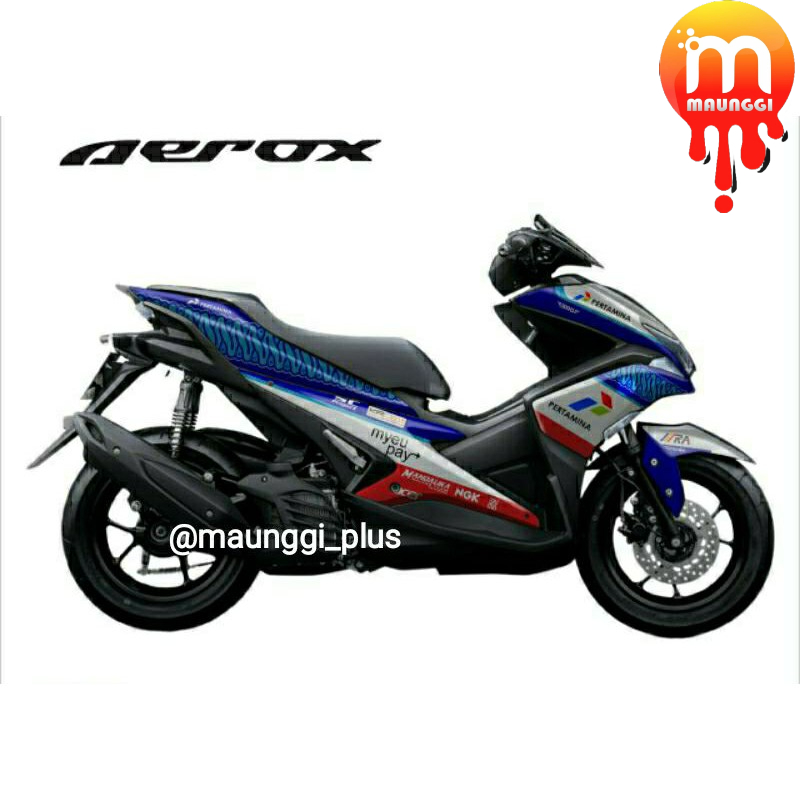 Decal aerox old 155 full body Striping motor aerox full variasi motif mandalika petronas