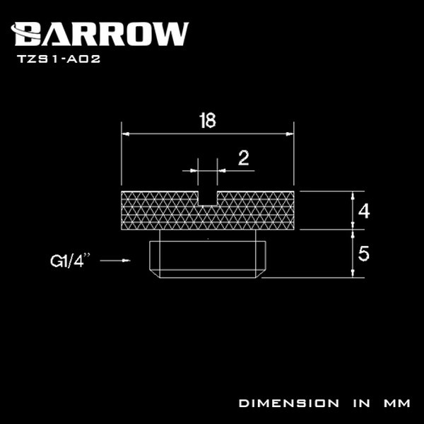BARROW TZS1-A02 Stop Plug G1/4 - Black