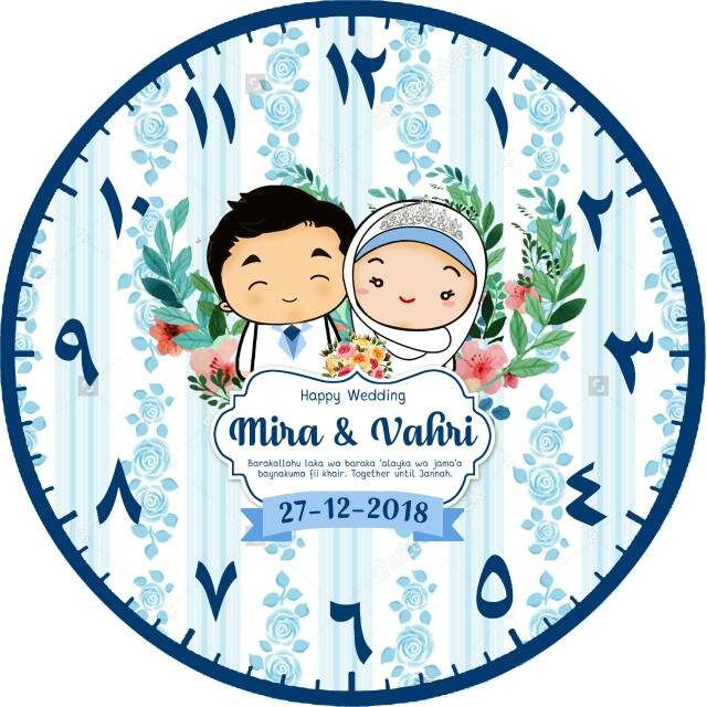 Jam Dinding Custom 40cm Kado Nikah Wedding Gift Suvenir Wisuda Birthday