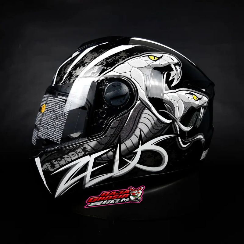 Jual Helm Zeus Black Al White Original Helm Touring Zeus Cobra Putih Helm Zeus Zs