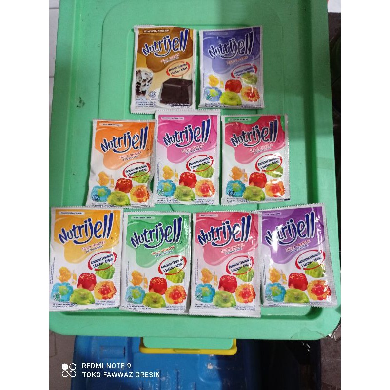 Nutrijell Jelly Powder Buah Plain Coklat Ekonomis Nutrijel Instan sachet 10gr