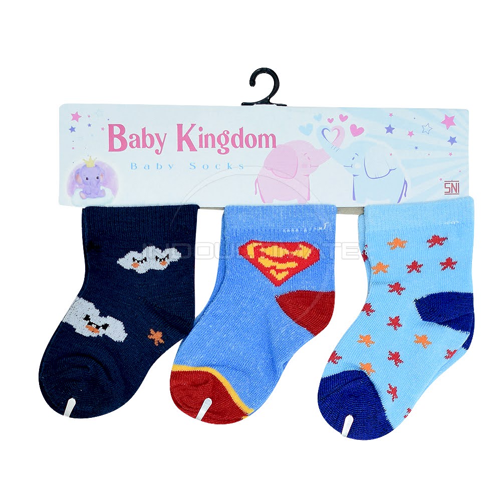 [BISA PILIH MOTIF] 3in1 Kaos Kaki Bayi Baru Lahir (0-12 Bulan) Baby Kingdom SNI Newborn Baby Sock Kaos Sarung Tangan kaki Bayi Laki-laki KKA-503 KKA-513