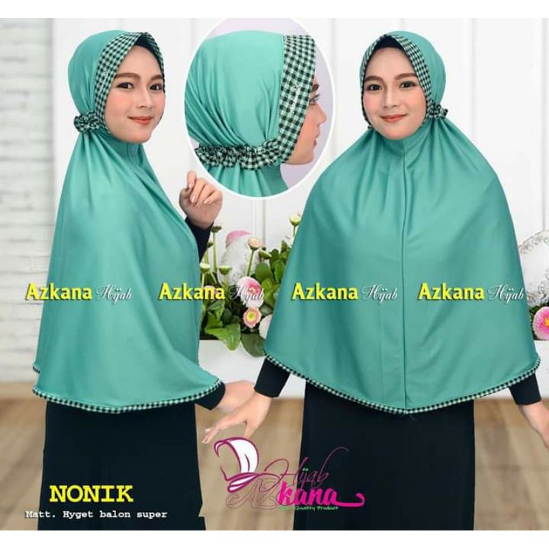 Hijab Instan Nonik Jilbab Semi Jumbo Azkana Hijab bahan Jersey hyget balon super