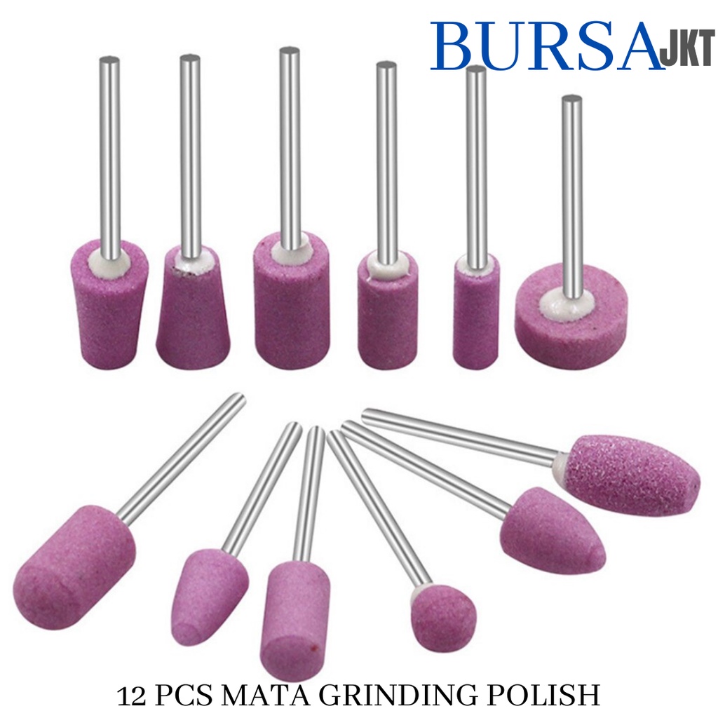 MATA BOR MINI TUNER ASAH AMPLAS POLES DREMER GRINDING KUKU ABRASIVE PINK SET ISI 12 PC