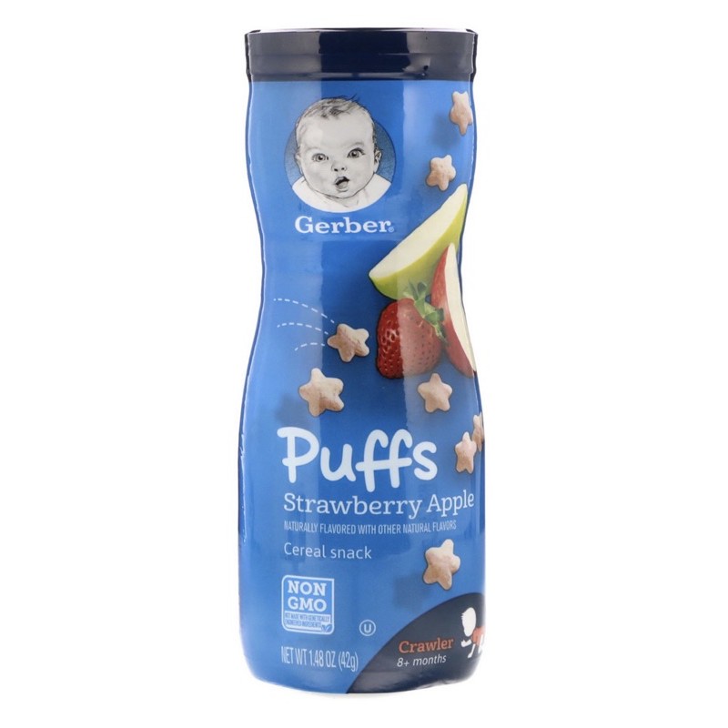 Gerber puffs cereal snack 8+ months 42g vanilla apple