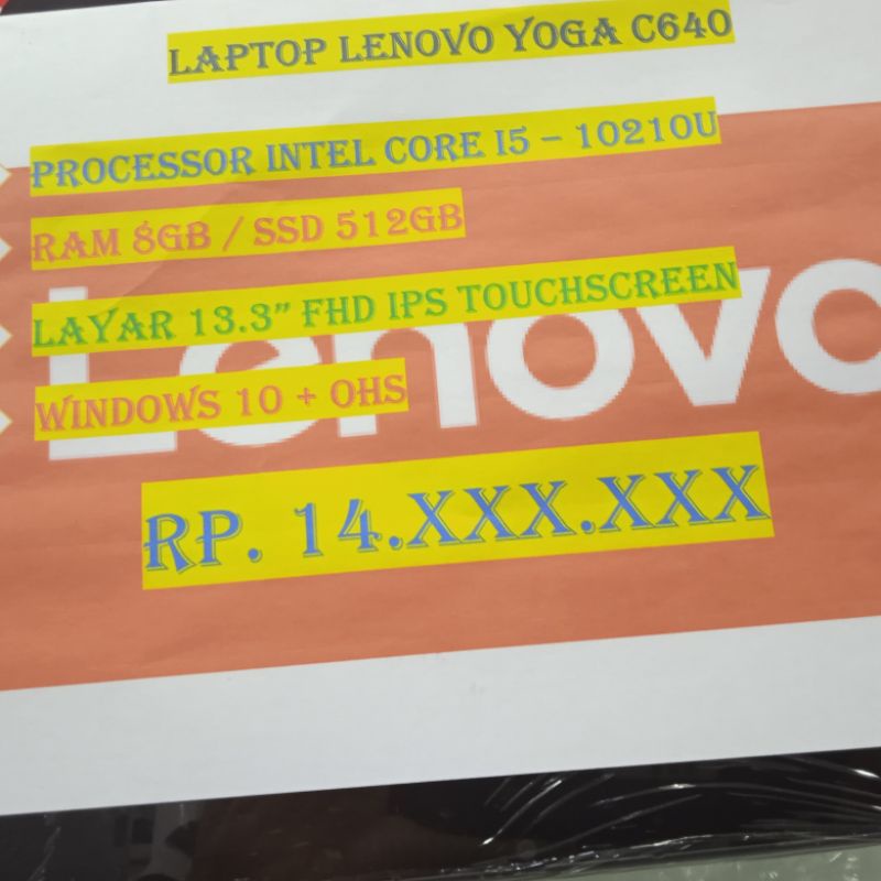 LENOVO YOGA C640 I5 10210U 8GB SSD 512GB