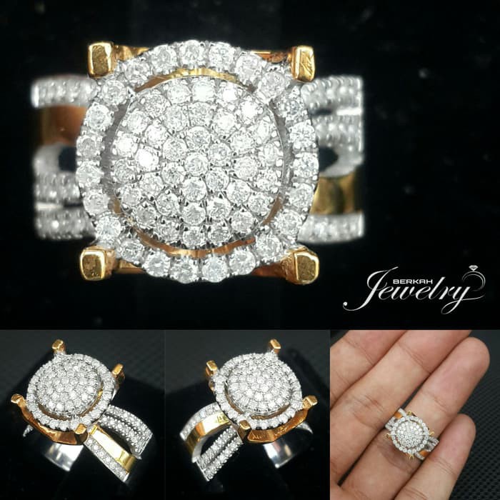 Cincin Wanita Kawin Nikah Original Emas Gold 18k Berlian Diamond Eropa Putih Asli DK1406