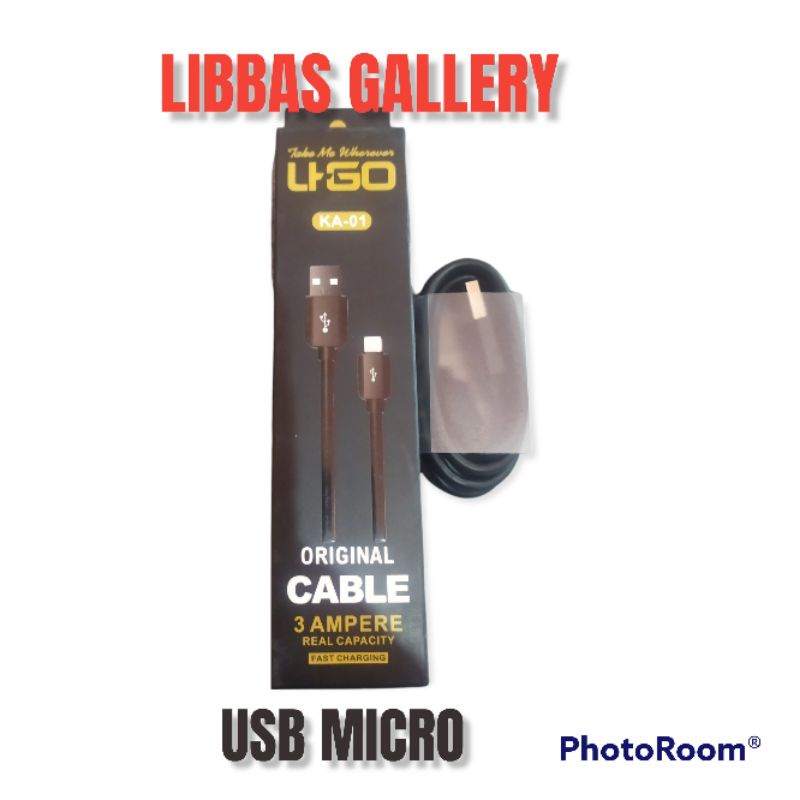 kabel data produk UGO USB micro real kabel kapasitas 3A