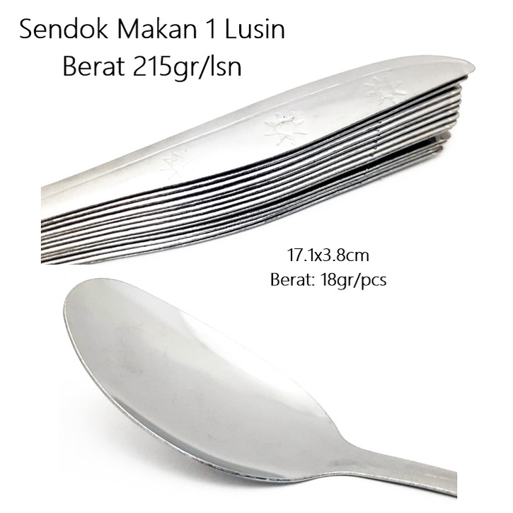 Sendok dan Garpu Makan Stainless 1Lusin 215gr