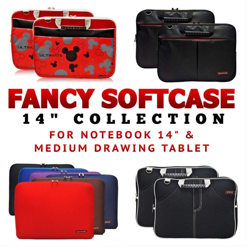 SOFTCASE FANCY ULTIMATE ORIGINAL FOR NOTEBOOK TAS LAPTOP 13&quot; / 14&quot; / MEDIUM DRAWING TABLET WACOM CTL-672 / CTL-6100