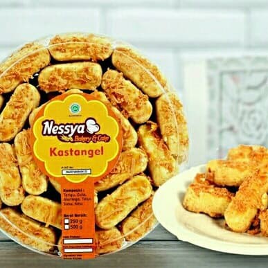 

Kastangel Kue kering Lebaran Toples 500gr Toples Bulat