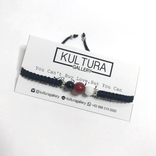 Gelang Batu Tiga Warna Tridatu ( Gelang etnik / Gelang batu / Gelang tali )