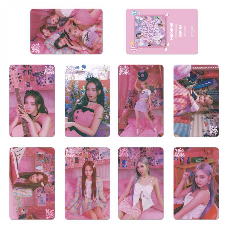 9pcs / Set Kartu Pos Pendek Desain Kpop AESPA Life 's Too