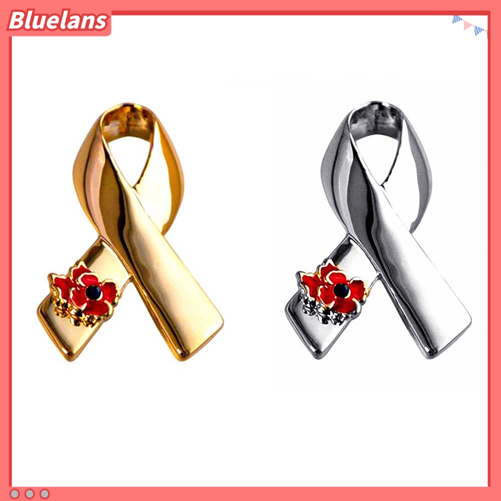 Bluelans Fashion Brooch Cancer Badge Ribbon Style Alloy Flower Decor Brooch