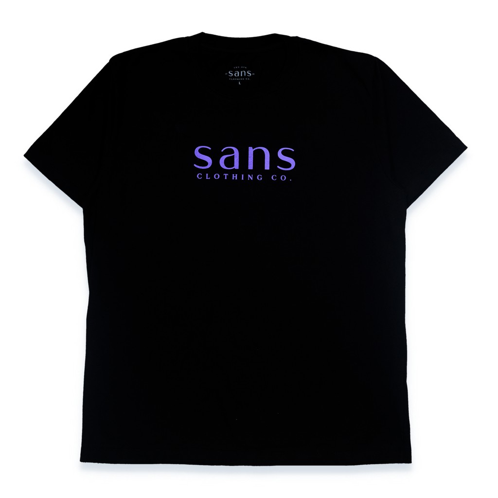 SANVANINA Kaos T-Shirt Sans Hitam Lilac | D-03