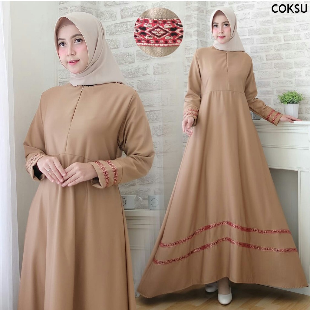 HOPYLOVY - Baju Gamis Wanita MARLINA, Seri Warna Terbaru