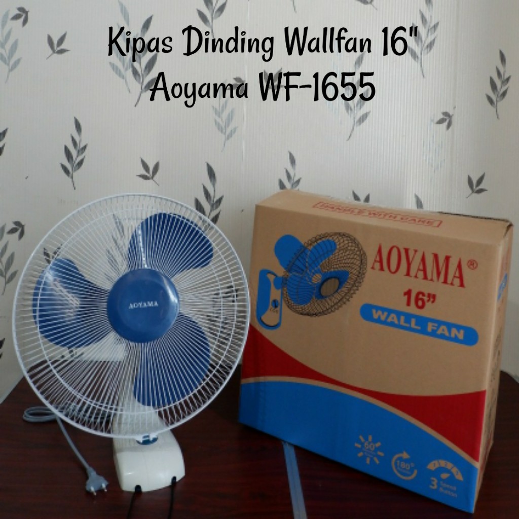 KIPAS ANGIN BERDIRI AOYAMA 16 INCH / STAND FAN 16 INCH AOYAMA / KIPAS BAGUS KIPAS ANGIN AOYAMA STAND FAN 16&quot; 3 SPEED LOW WATT, KIPAS ANGIN WALLFAN 16 INCH LOW WATT 3 SPEED