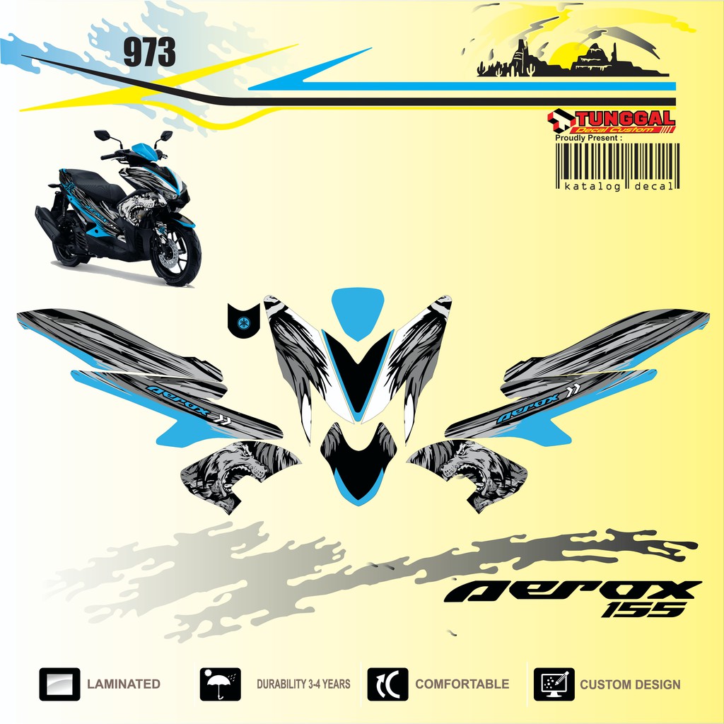 DECAL CUSTOM YAMAHA AEROX 155 - WOLF