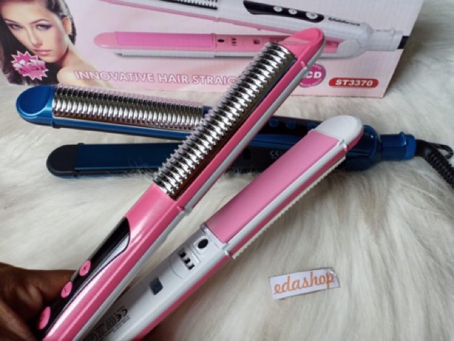 CATOKAN NANO ION ST 3300 , CATOKAN RAMBUT 2IN1 , BISA LURUS CURLY , HASIL AWET