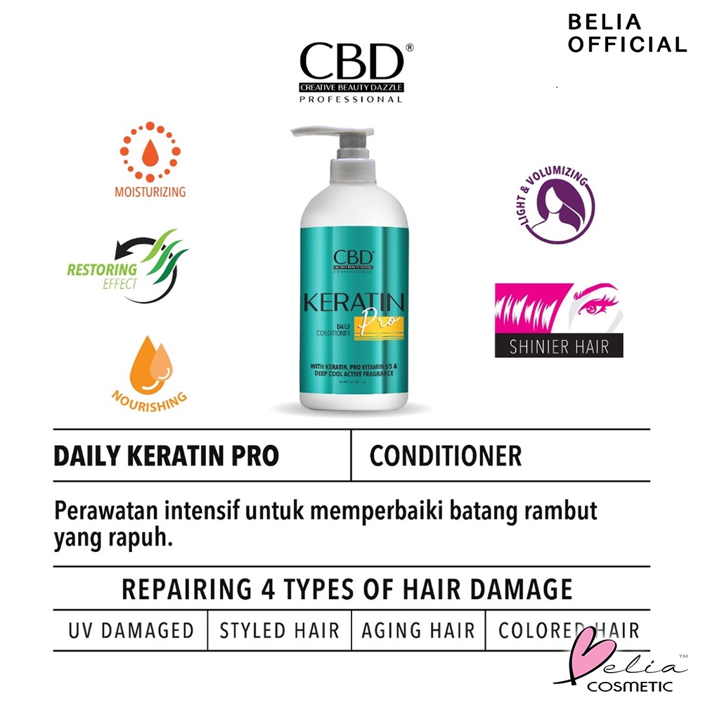 ❤ BELIA ❤ CBD Professional Series | Hair Treatment Keratin Pro | Color Shield | Smoothing Power | Shampo | Conditioner | Hair Mask | Hair Vitamin Spray | BPOM