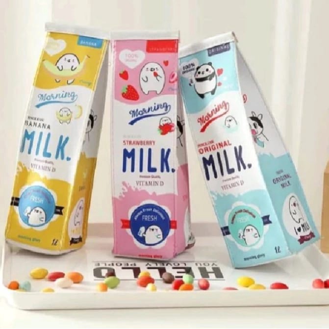 

Tempat Pensil Bentuk Kotak Susu / Kotak Pensil Milk / Tempat Pensil Unik