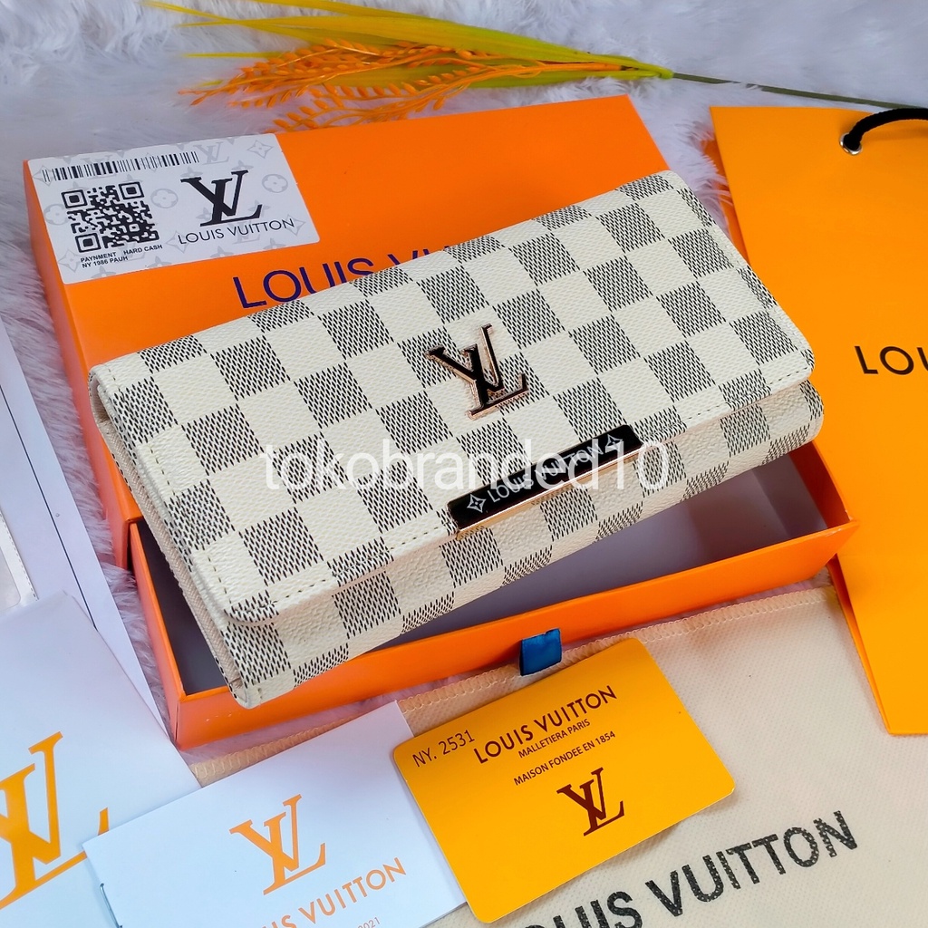 DOMPET PANJANG WANITA L*V LIPAT LOGO FREE BOX FULLSET