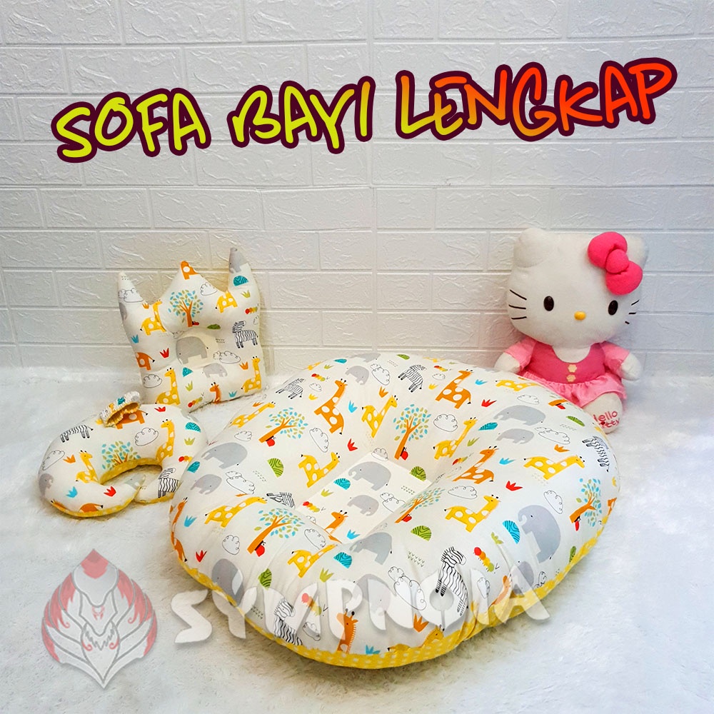 [ PAKET KOMPLIT SUPER HEMAT ] Sofa Bayi , Bantal peang &amp; bantal DOT harga kaki 5 kualitas bintang 5