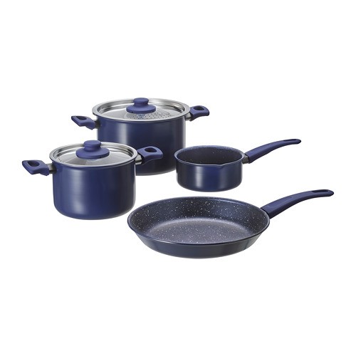 HEMLAGAD Set 6 unit peralatan memasak biru