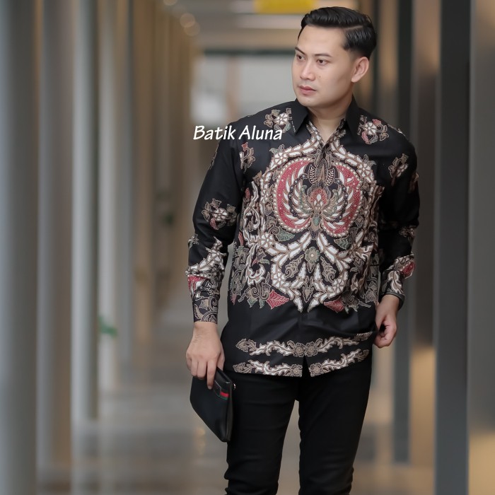 Batik Solo Pria Premium Asli Lengan Panjang Produksi Pabrik Batik Aluna PCW 007