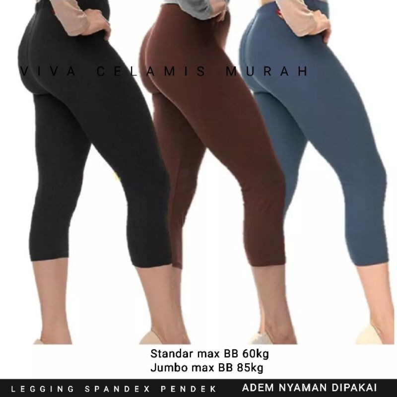 Legging Wanita Pendek 7/8 Adem Elastis Nyaman Dipakai- Celana Pendek Sehari-hari- Legging Murah