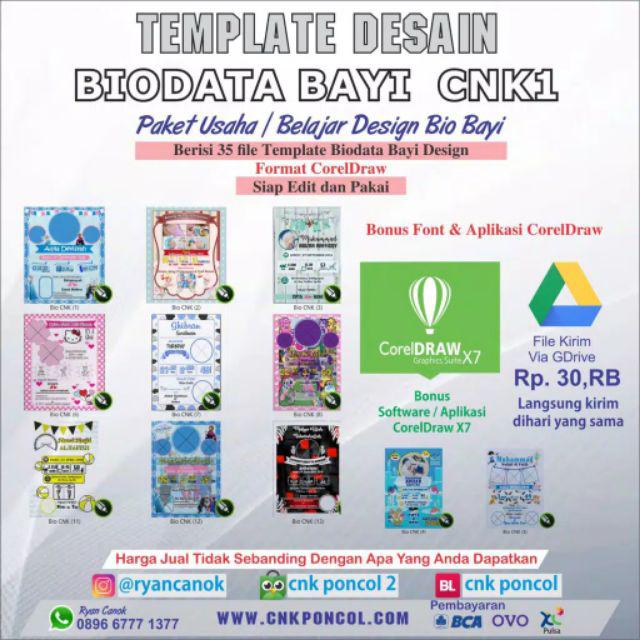 Template Desain Biodata Bayi Dan Anak
