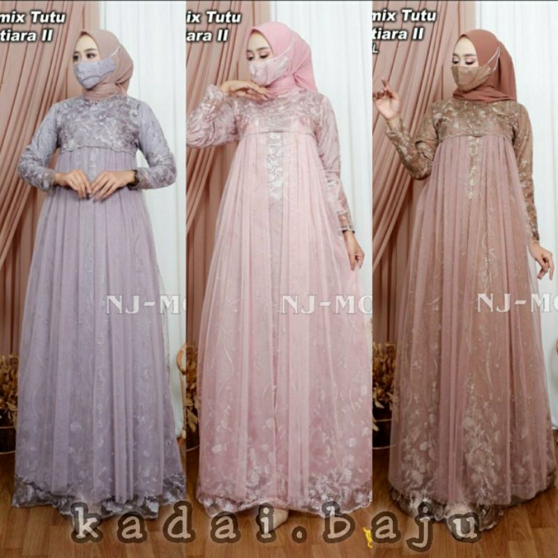 GAMIS SABANA MIX TUTU / GAMIS PESTA / GAMIS BRUKAT TULLE / KEBAYA MODERN / OUTFIT BAJU PESTA / NJ