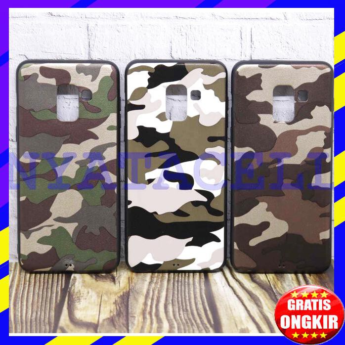 ACC HP CASE MATTE ARMY SAMSUNG A8 2018 ANTI MINYAK SOFTCASE SOFTSHELL LORENG