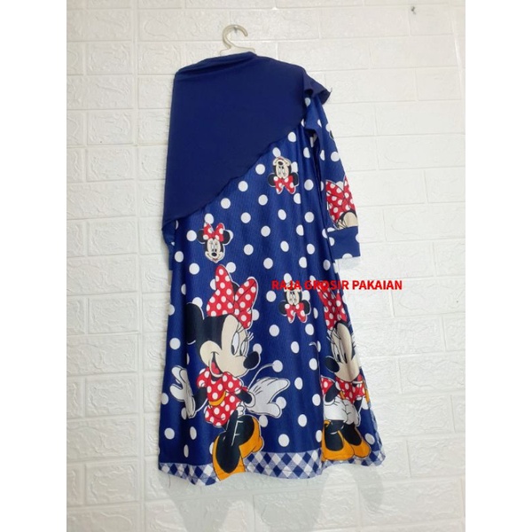 Gamis Misby Anak + Hijab Estimasi Usia 2-5 Thn / Gamis Anak Motif Kartun