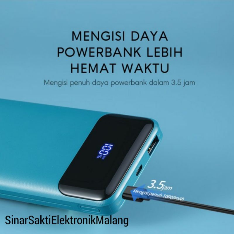 Vivan Powerbank Power Bank 10000 mAh Fast Charging 20 Watt 3.0 Type C LED 2 Output Quick Charge