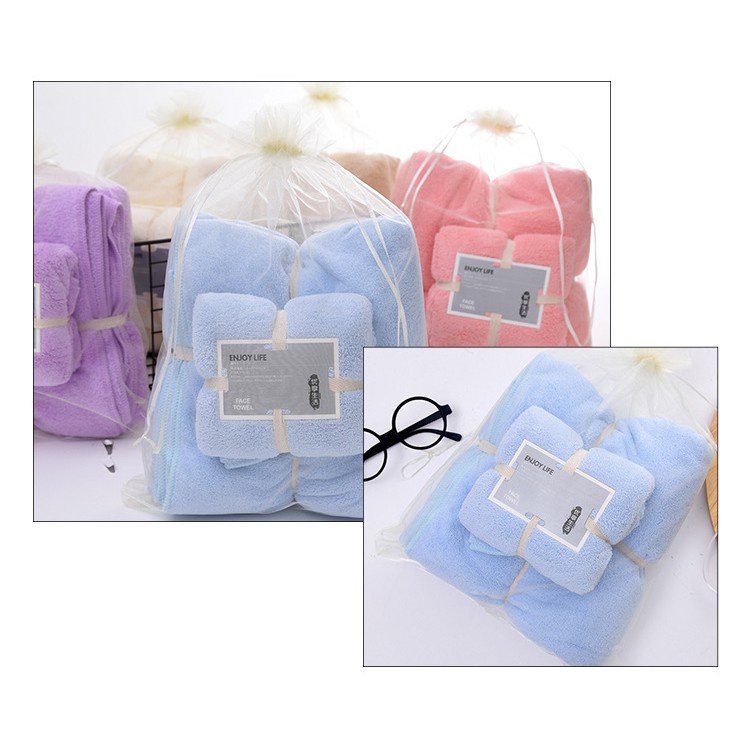 Handuk Mandi Dewasa 2in1 Handuk Jumbo Cotton Towel Lembut Serbaguna