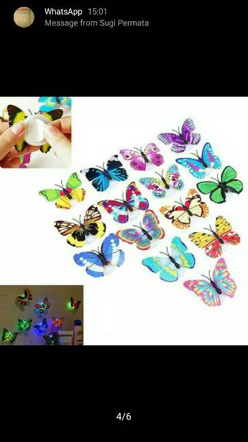 Mikusoo Lampu Kupu LED Butterfly Dekorasi Kamar