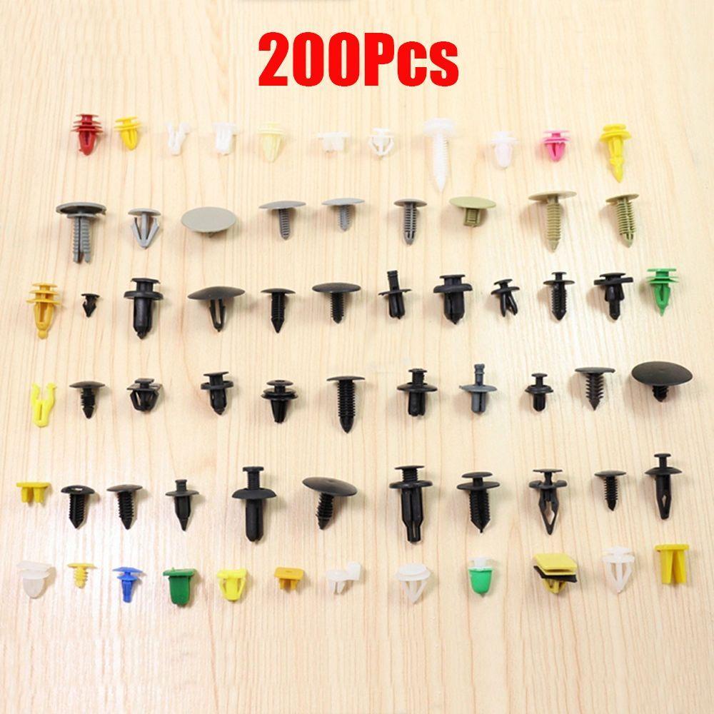 Top 200Pcs Plastik Rivet Auto Push Clips Buckle Mud Flaps