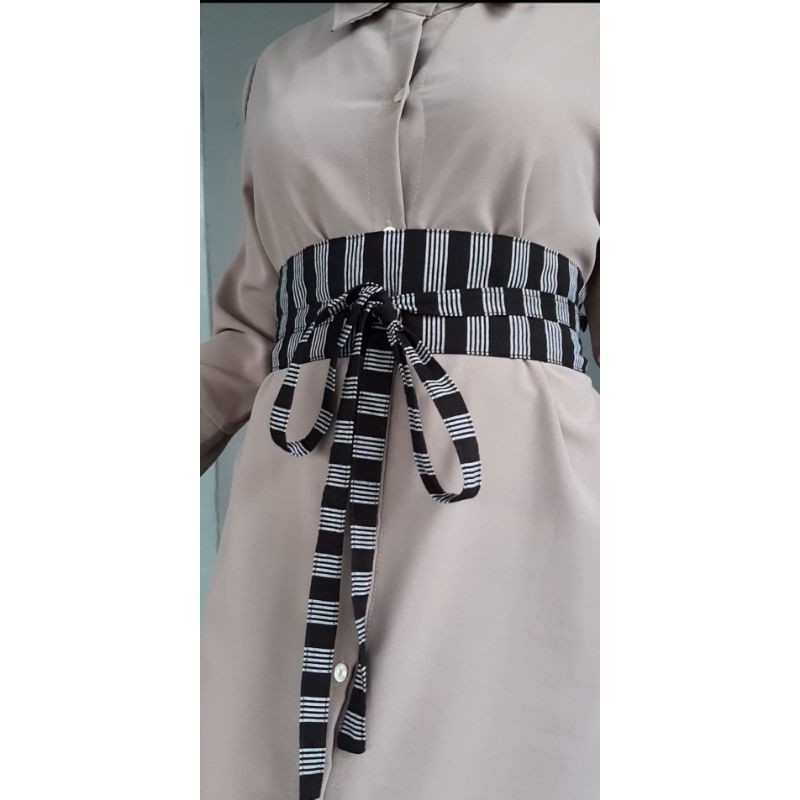 sabuk obi wanita belt kain lurik fashionable allsize gemuk dan kurus bisa pakai obi belt kain