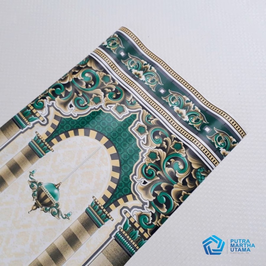 Sajadah Plastik PVC Ukuran 60x110 cm, SAJADAH u/ Lantai, Sjadah MURAH, KARPET SAJADAH GREEN-4