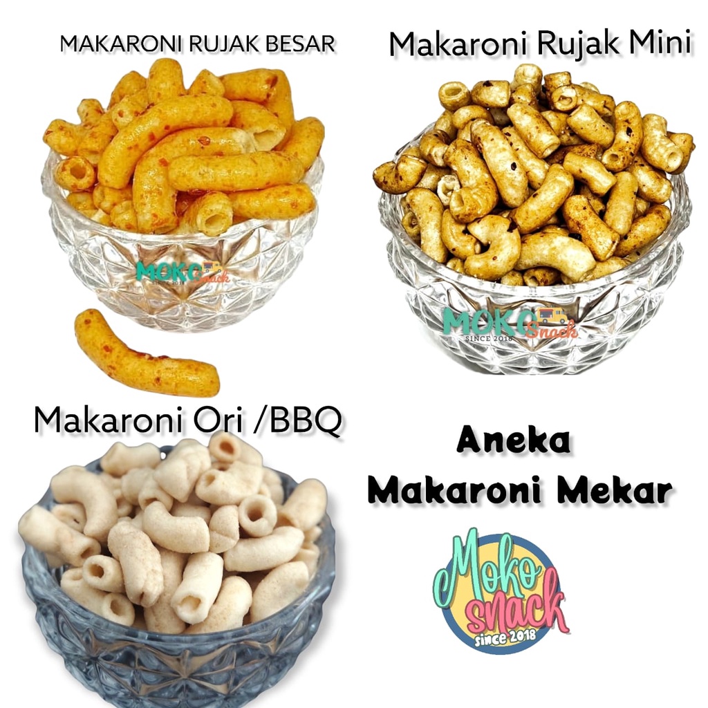 

Snack Kiloan Makaroni Mekar Original, Rujak Besar, Rujak Mini 250 gr