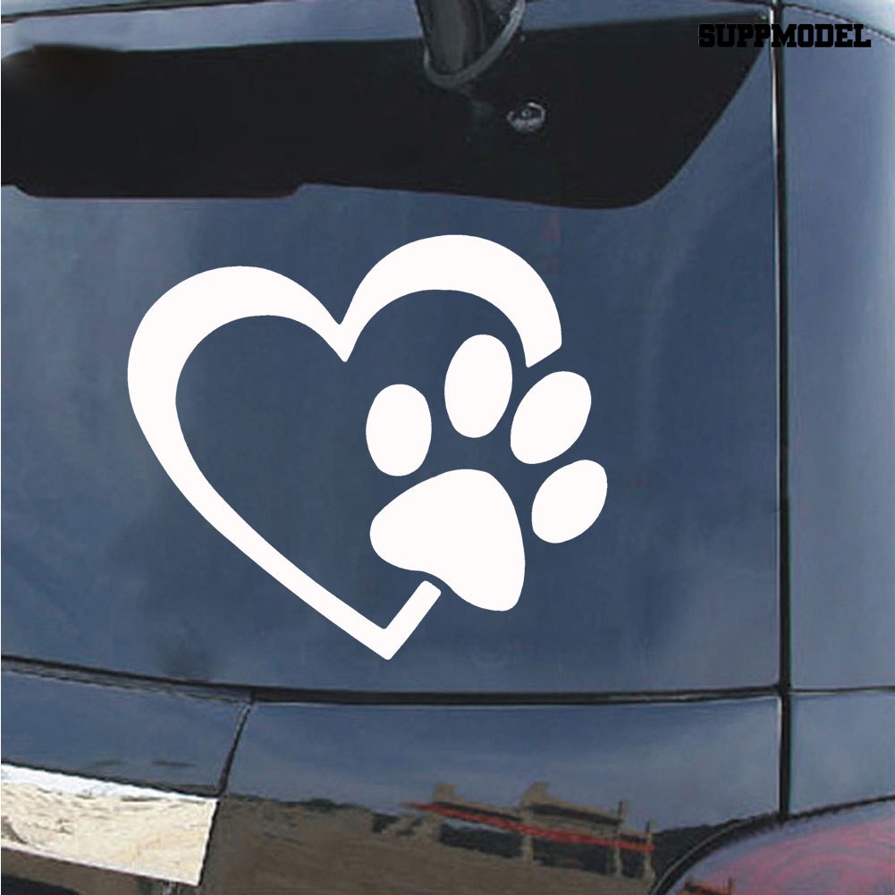 Stiker Reflektif Motif Hati / Tapak Kaki Anjing Untuk Dekorasi Body / Jendela Mobil