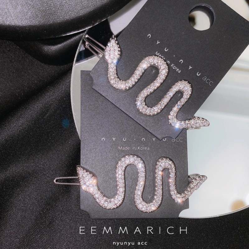 Jepit Rambut Ular Berlian Berkilau lady's Keren Gaya hip hop Korea Poni Klip